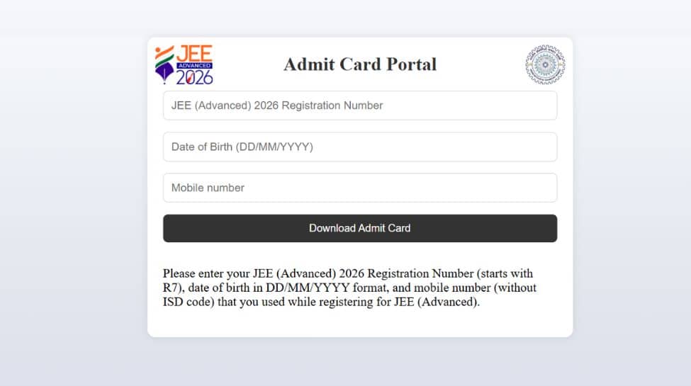 JEE Advanced admit card 2026 out at jeeadv.ac.in; Direct link to ...