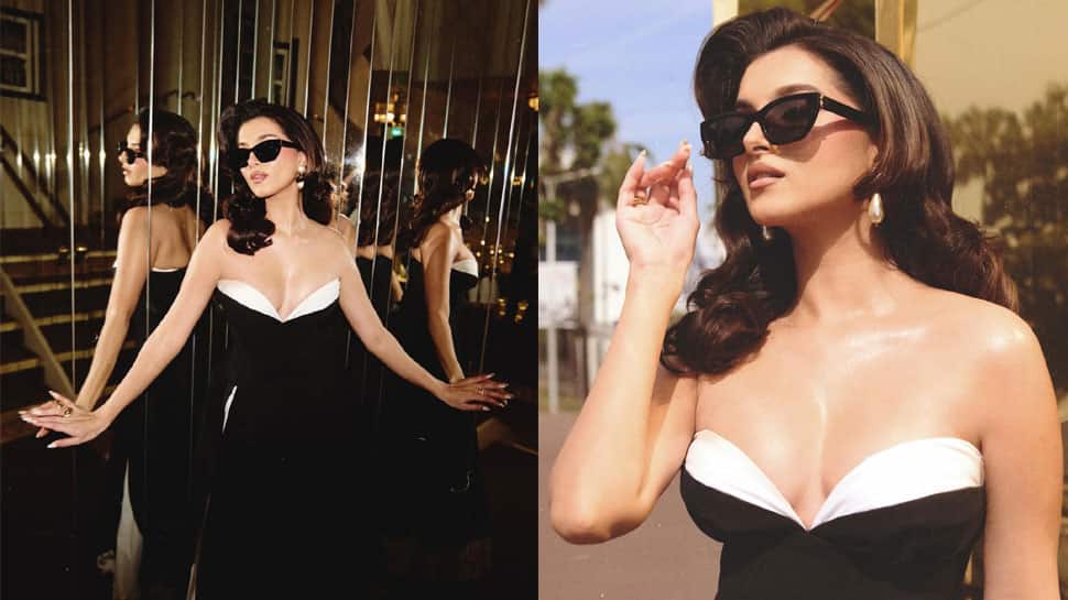 Tara Sutaria makes her Cannes 2026 debut in classic black and white Helsa gown, brings back vintage Hollywood glam back - Pics