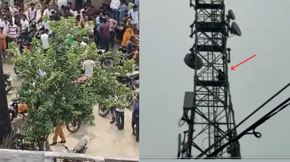 Sholay-like scene in Gopalganj, young women climbs mobile tower to demand marriage with her lover