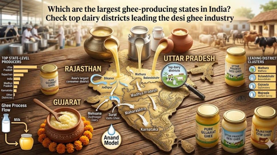 Which are the largest ghee-producing states in India? Check top dairy districts leading the industry