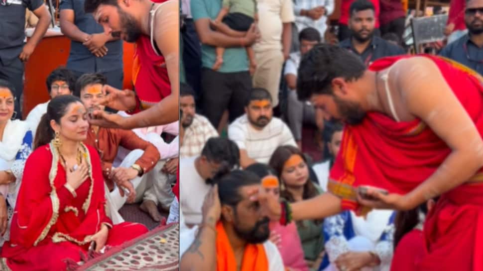 Ankita Lokhande, Vicky Jain and Remo D'Souza seek blessings at Shri Mahakaleshwar Temple