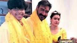 Ajay Devgn, Kajol and son Yug seek blessings at Baglamukhi Temple 