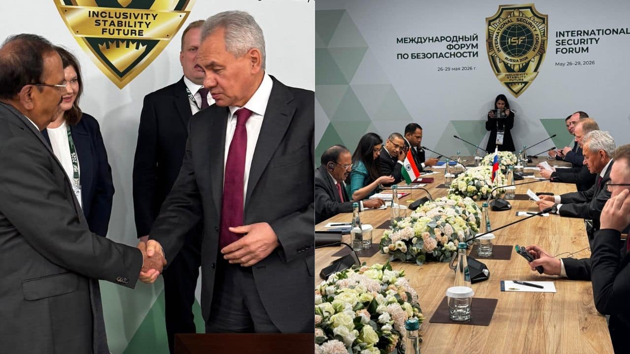 NSA Doval meets Russia`s Shoigu in Moscow, reviews defence, energy ties