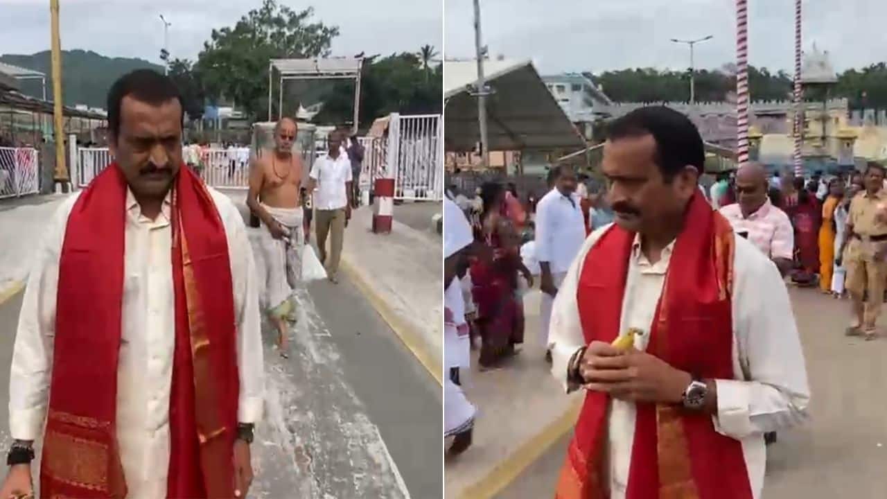 Telugu actor Bandla Ganesh visits Tirumala temple, seeks Lord Venkateswara's blessings