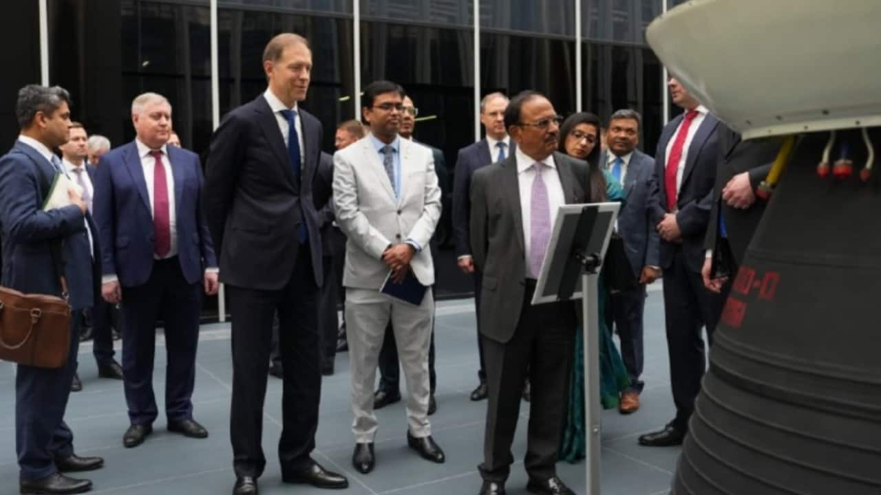 Doval visits Russia`s National Space Centre, speaks live with ISS crew during Moscow trip