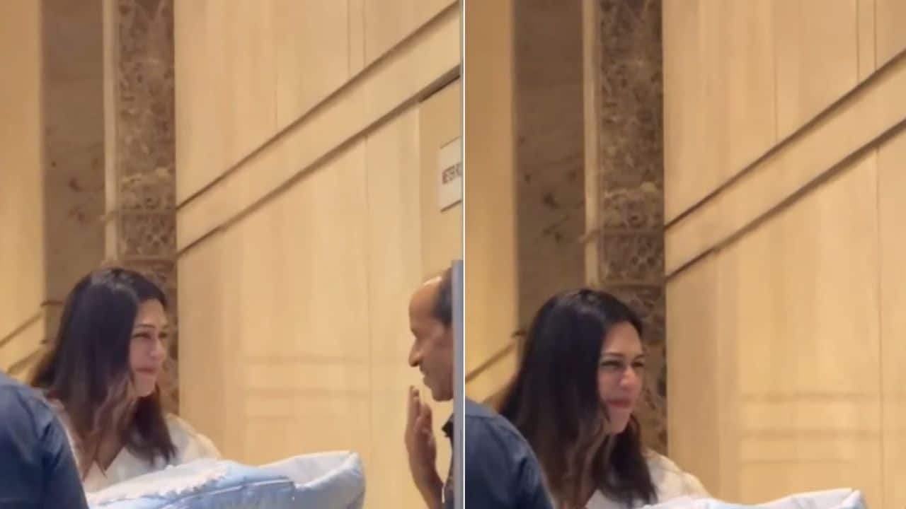 Divyanka Tripathi's heartwarming moment with security guard as she brings twin boys home goes viral