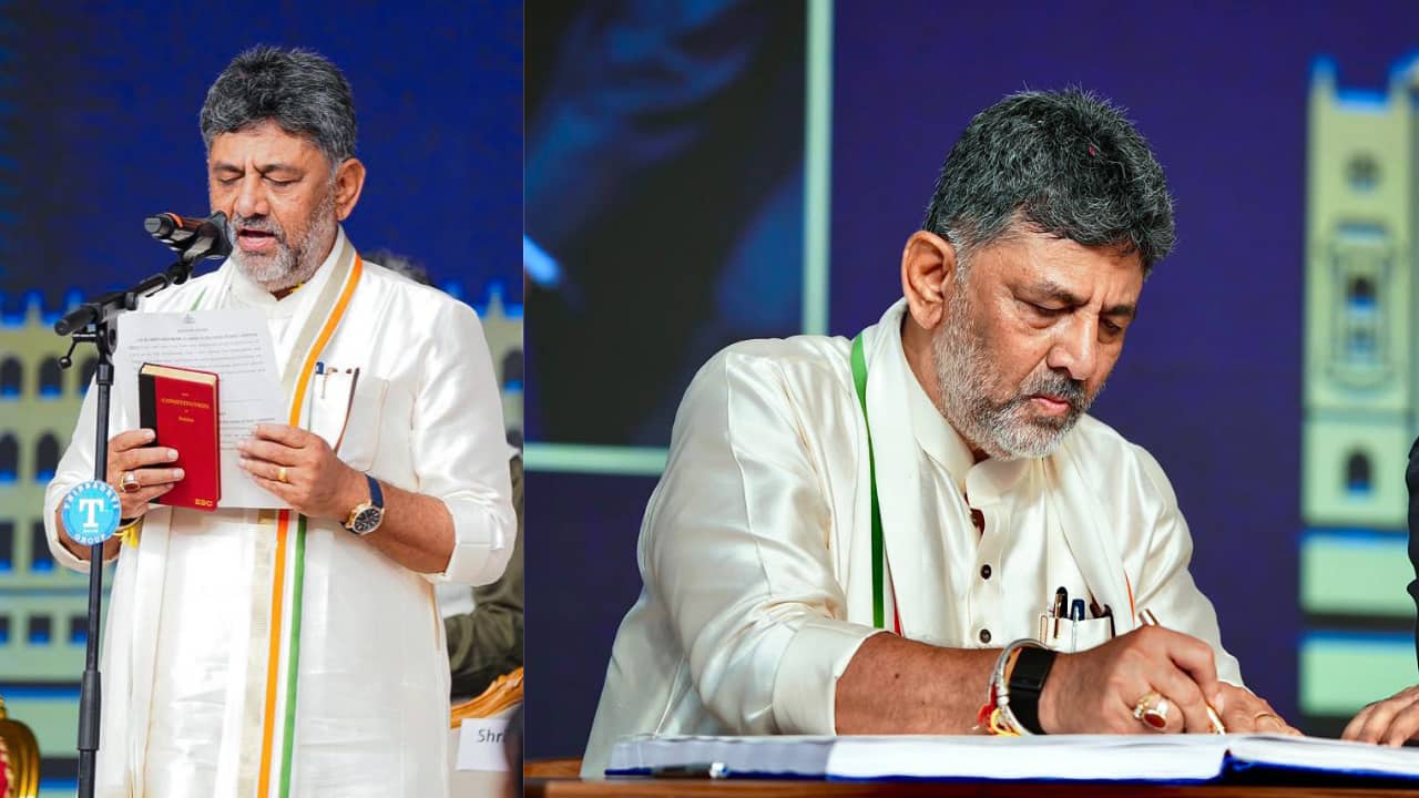 DK Shivakumar sworn in as Karnataka CM; G Parmeshwara becomes deputy CM