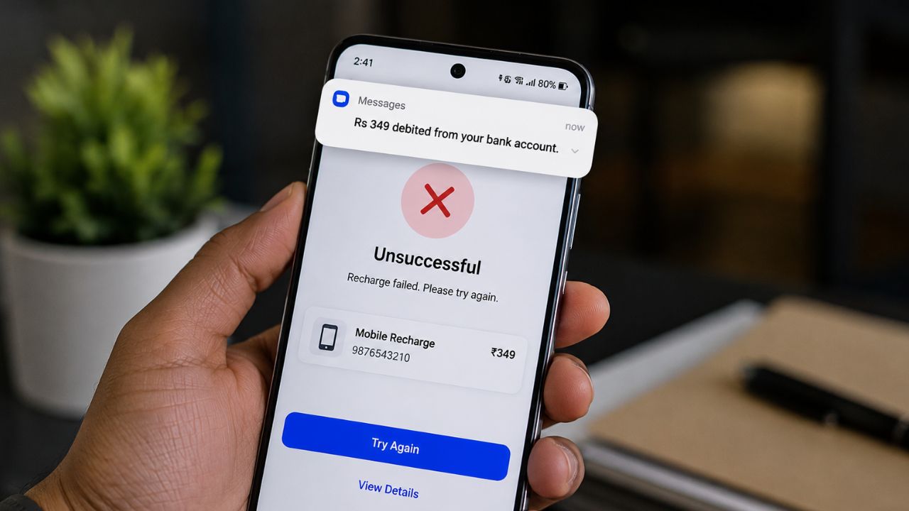 No Recharge Oh No! Recharge failed, money deducted, but refund taking time? Here is ...