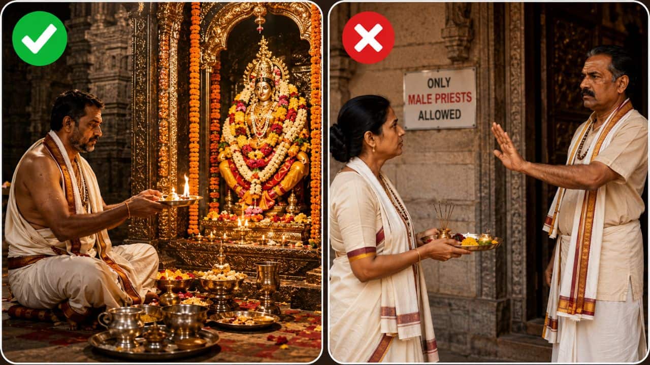 Why there are NO women priests in hindu temples, p
