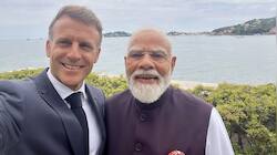 Macron's one-word captioned selfie with PM Modi goes viral