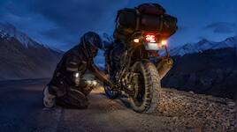 My bike hasn’t tubeless tyres. Got a puncture at midnight on solo Ladakh trip.