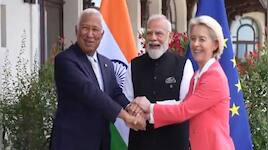 PM Modi holds trilateral meeting with EU leaders Costa, von der Leyen