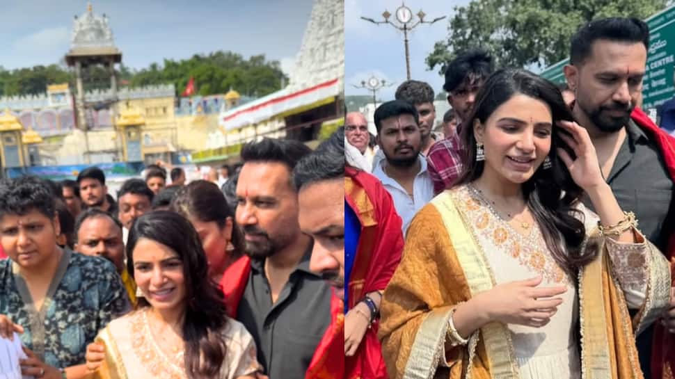 Samantha Ruth Prabhu seeks divine blessings with Raj Nidimoru and 'Maa Inti Bangaaram' team