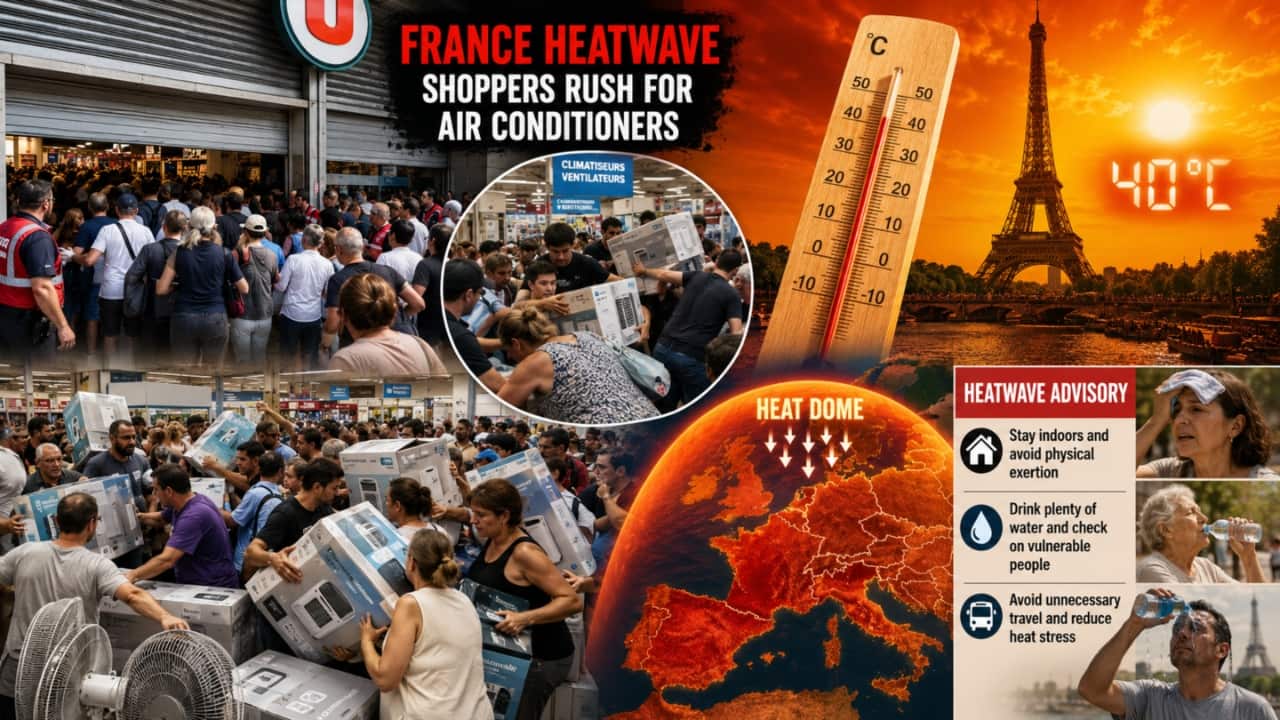 French Shoppers Rush for Air Conditioners Amid 40°C Heatwave