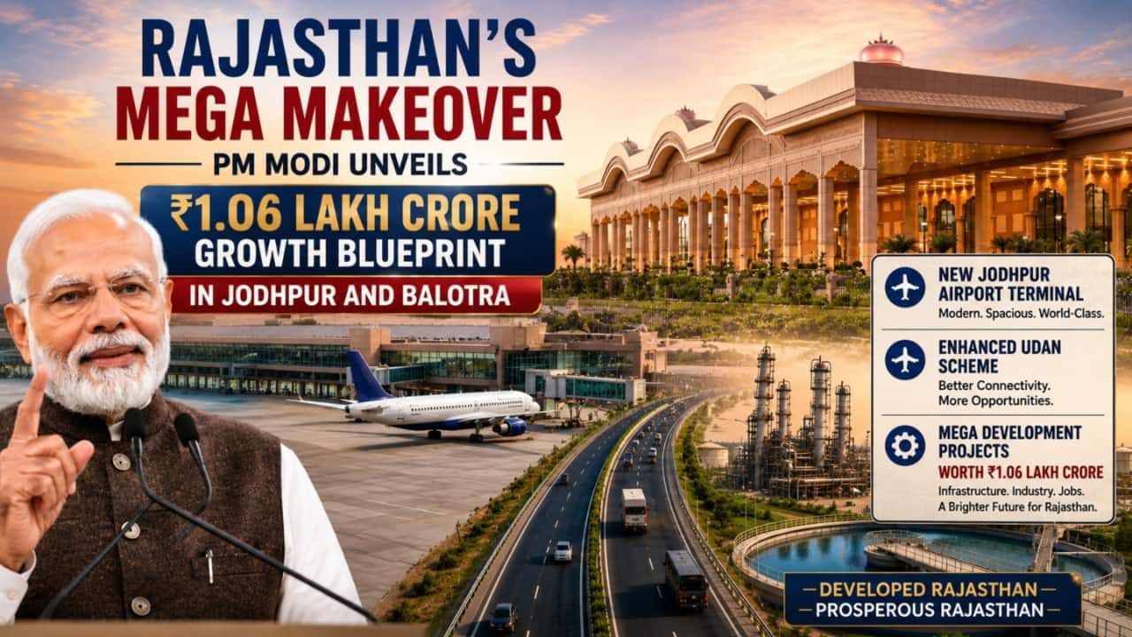 Rajasthan`s mega makeover: PM Modi unveils Rs 1.06 lakh cr growth blueprint in Jodhpur and Balotra