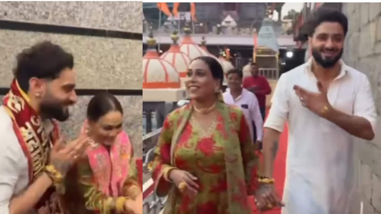 Afsana Khan seeks blessings at Mahakaleshwar Temple after relocating to Mumbai with Husband Saajz