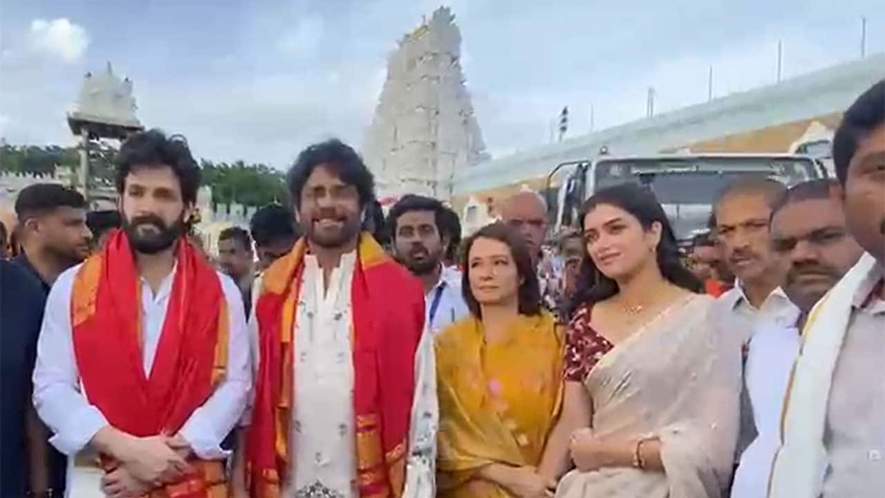 Nagarjuna, wife and Lenin star cast visit Tirupati temple, seek blessings ahead of film release