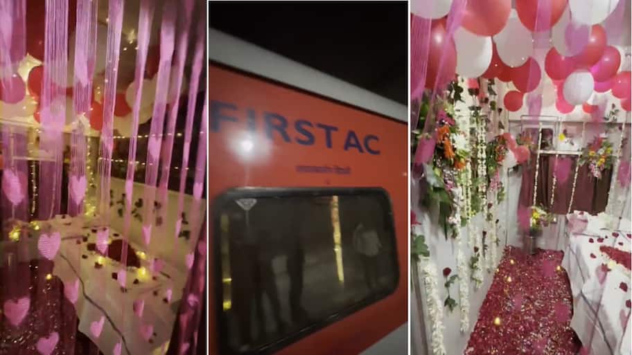 Romance or rule-breaking? Viral 'honeymoon-style' Indian Railways First AC coach cabin divides netizens; Railway reacts