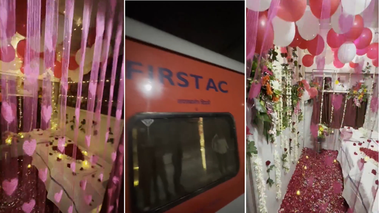 Romance or rule-breaking? Viral 'honeymoon-style' Indian Railways First AC coach cabin divides netizens; Railway reacts Romance or rule-breaking? Viral 'honeymoon-style' Indian Railways First AC coach cabin divides netizens; Railway reacts