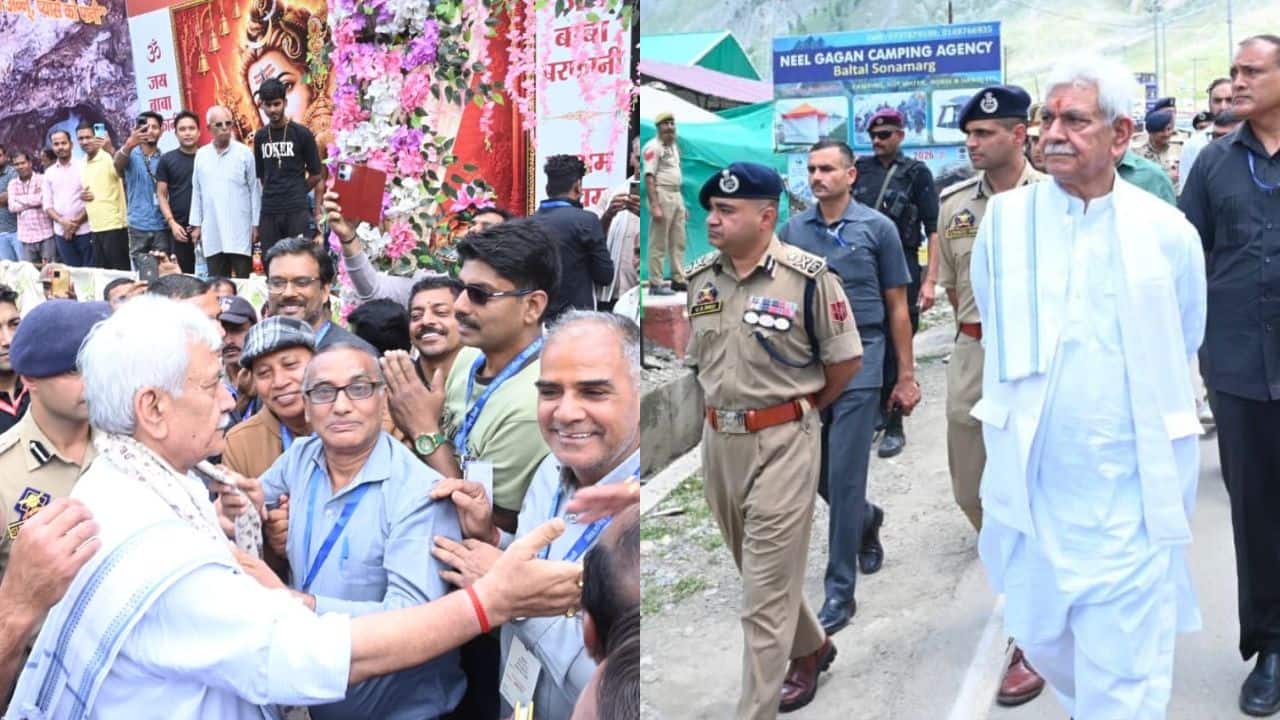 Amarnath Yatra 2026: LG Sinha reviews Baltal camp as pilgrim count reaches 1.7 lakh
