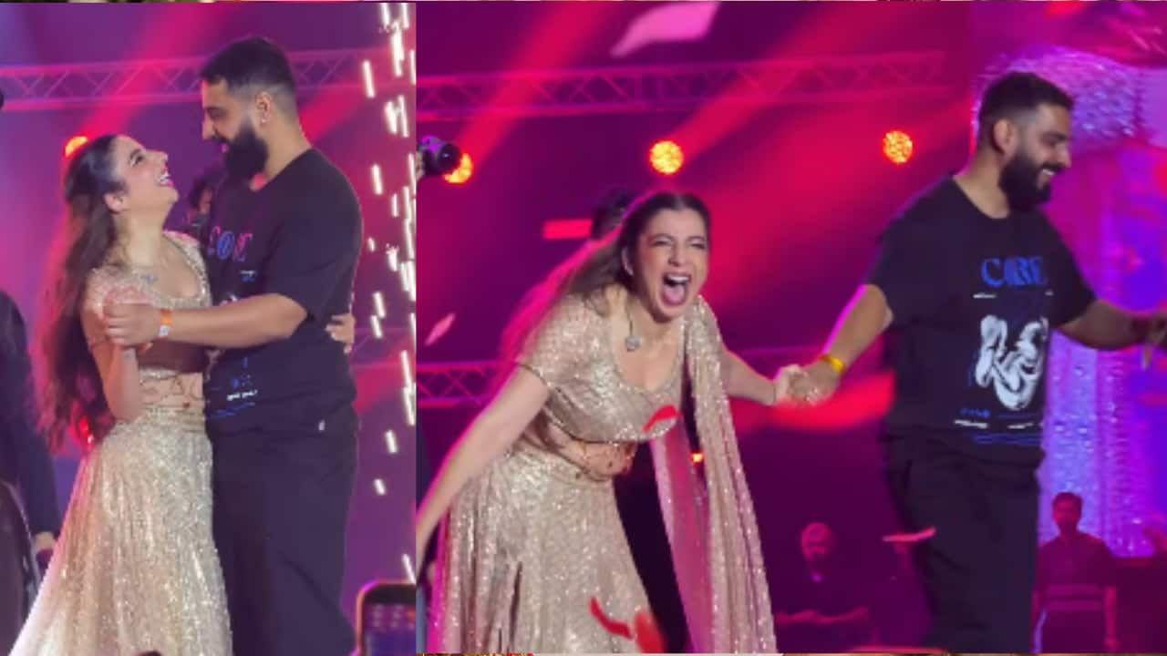 Dhurandhar singer Jasmine Sandlas announces engagement on stage; Flaunts ring and dances with fiancé Shekhar Chaudhary