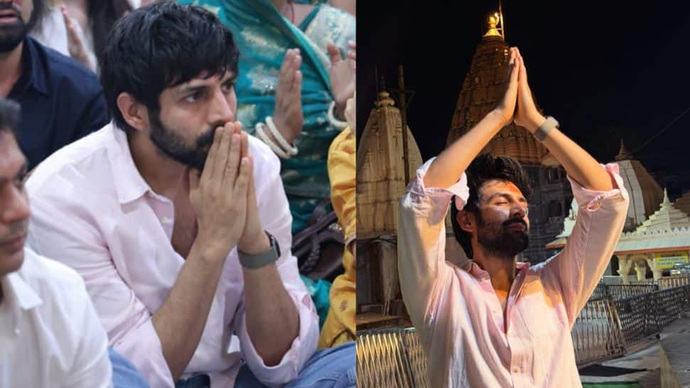 Kartik Aaryan visits Mahakaleshwar Temple after National Award win for Chandu Champion