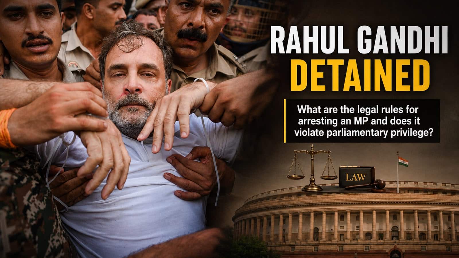 Rahul Gandhi detained: What are the legal rules for arresting an MP and does it violate parliamentary privilege?