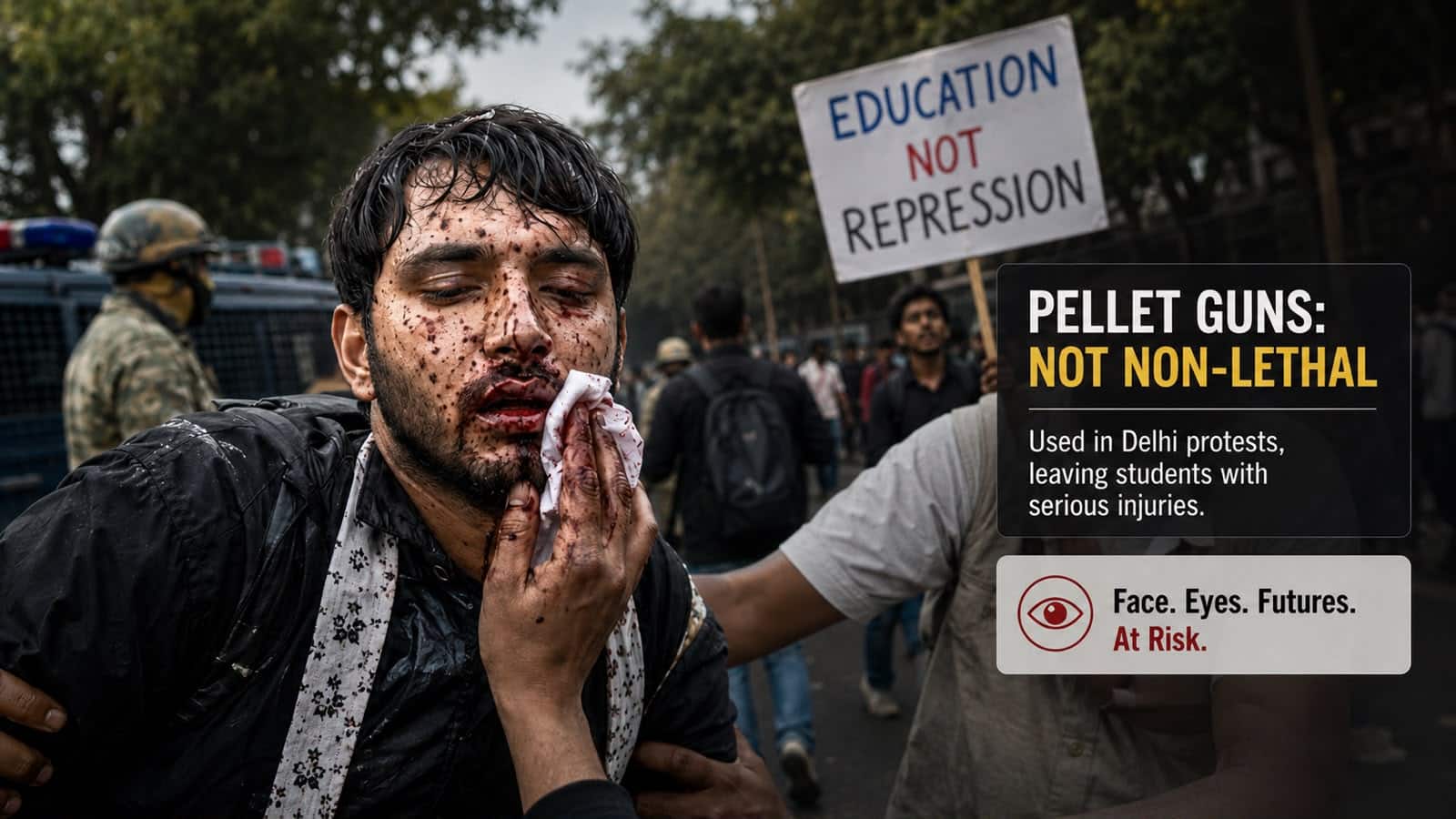 A Kashmir-style crackdown in Delhi? How `non-lethal` pellet guns are leaving protesting youth disfigured | EXPLAINED