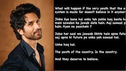 'Unhe haq hai': Shahid Kapoor supports students' protest