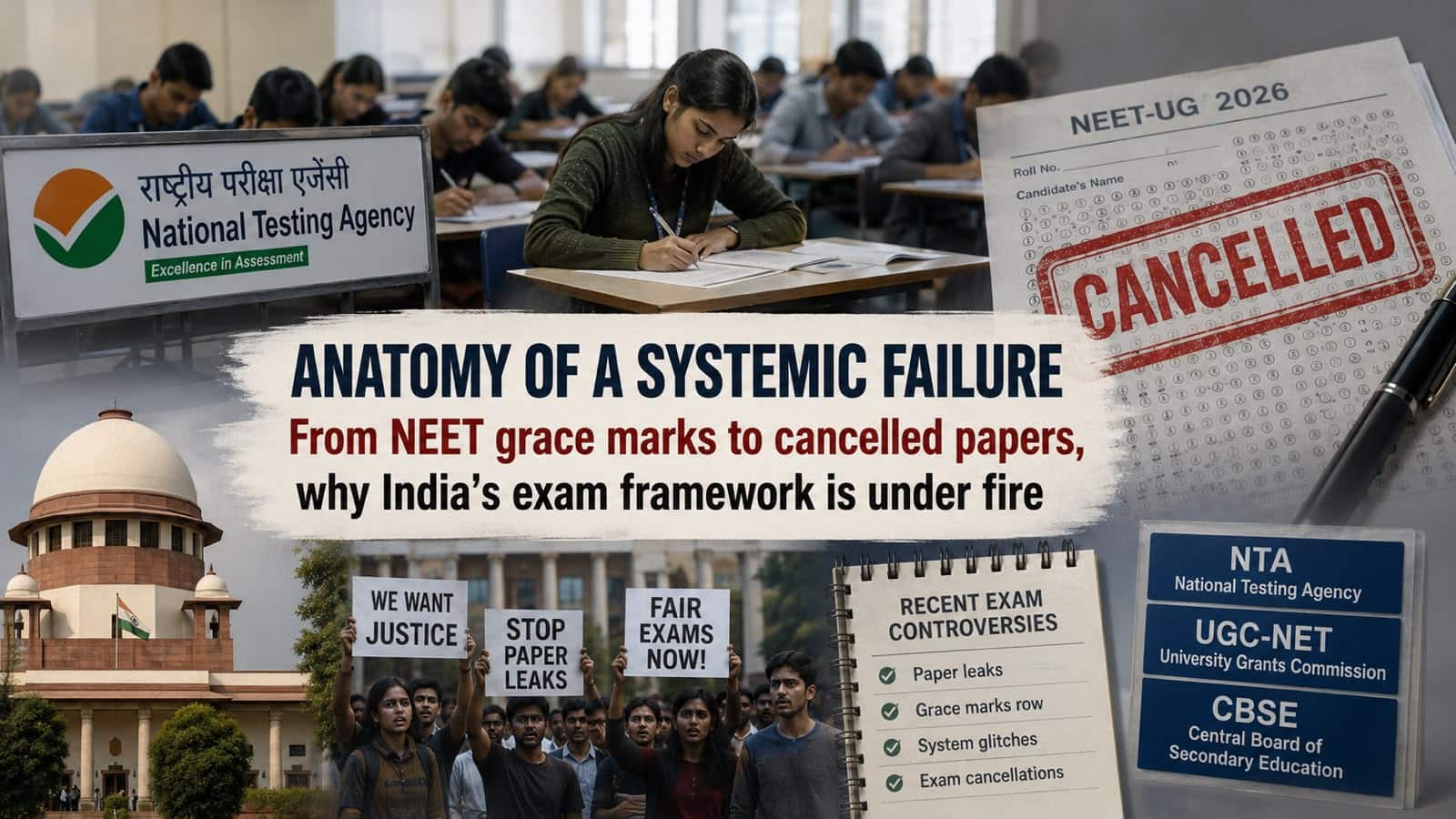 Anatomy of a systemic failure: From NEET grace marks to cancelled papers, why India`s exam framework is under fire