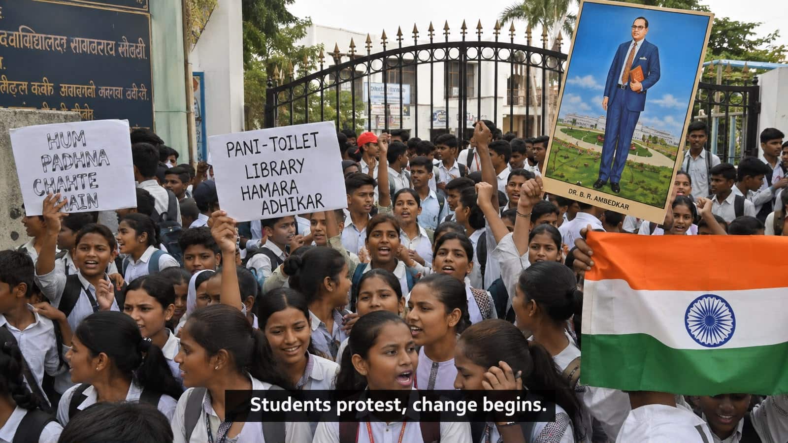 Inspired by CJP stir? UP school students block gates for 5 hours over basic rights; authorities issue written assurance | VIDEO