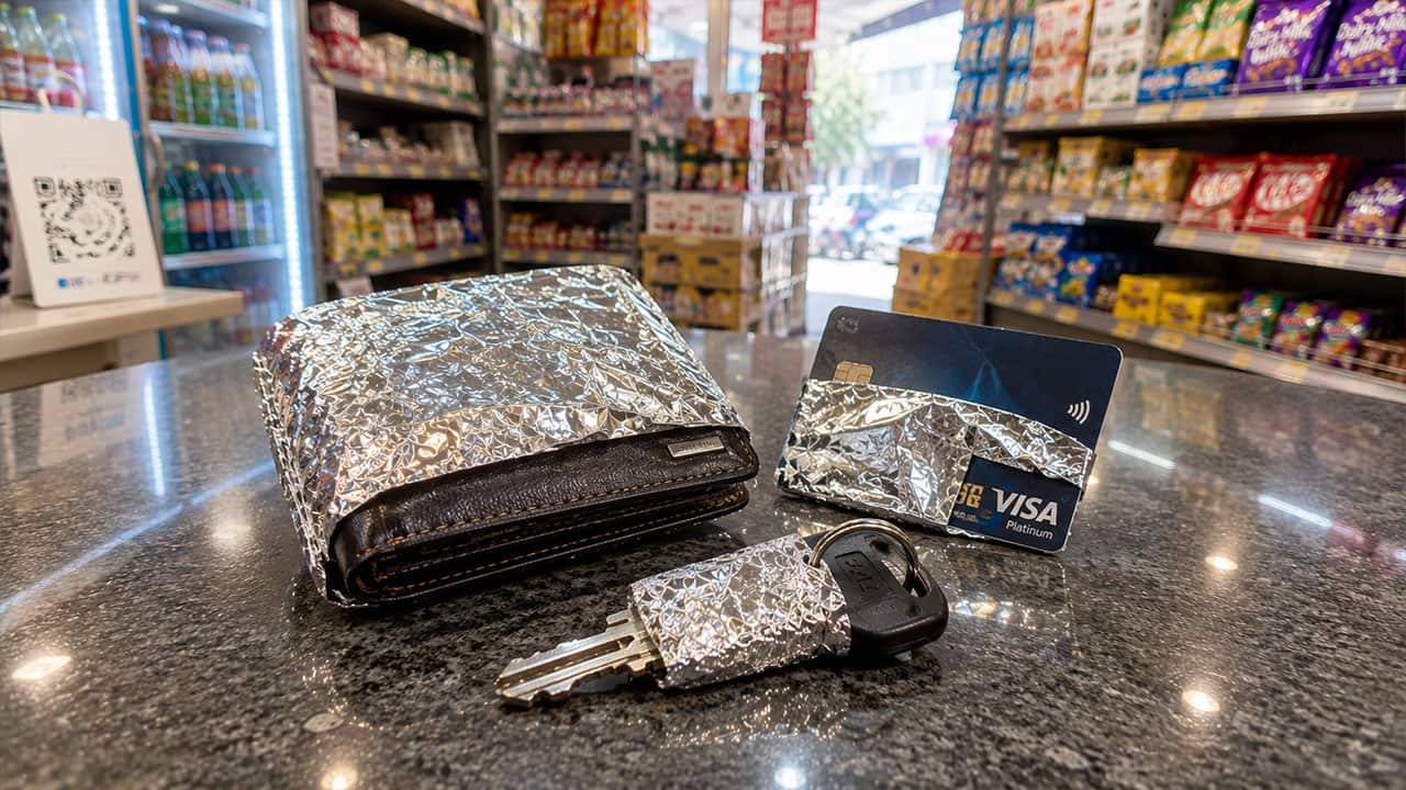Does aluminium foil block RFID scammers?