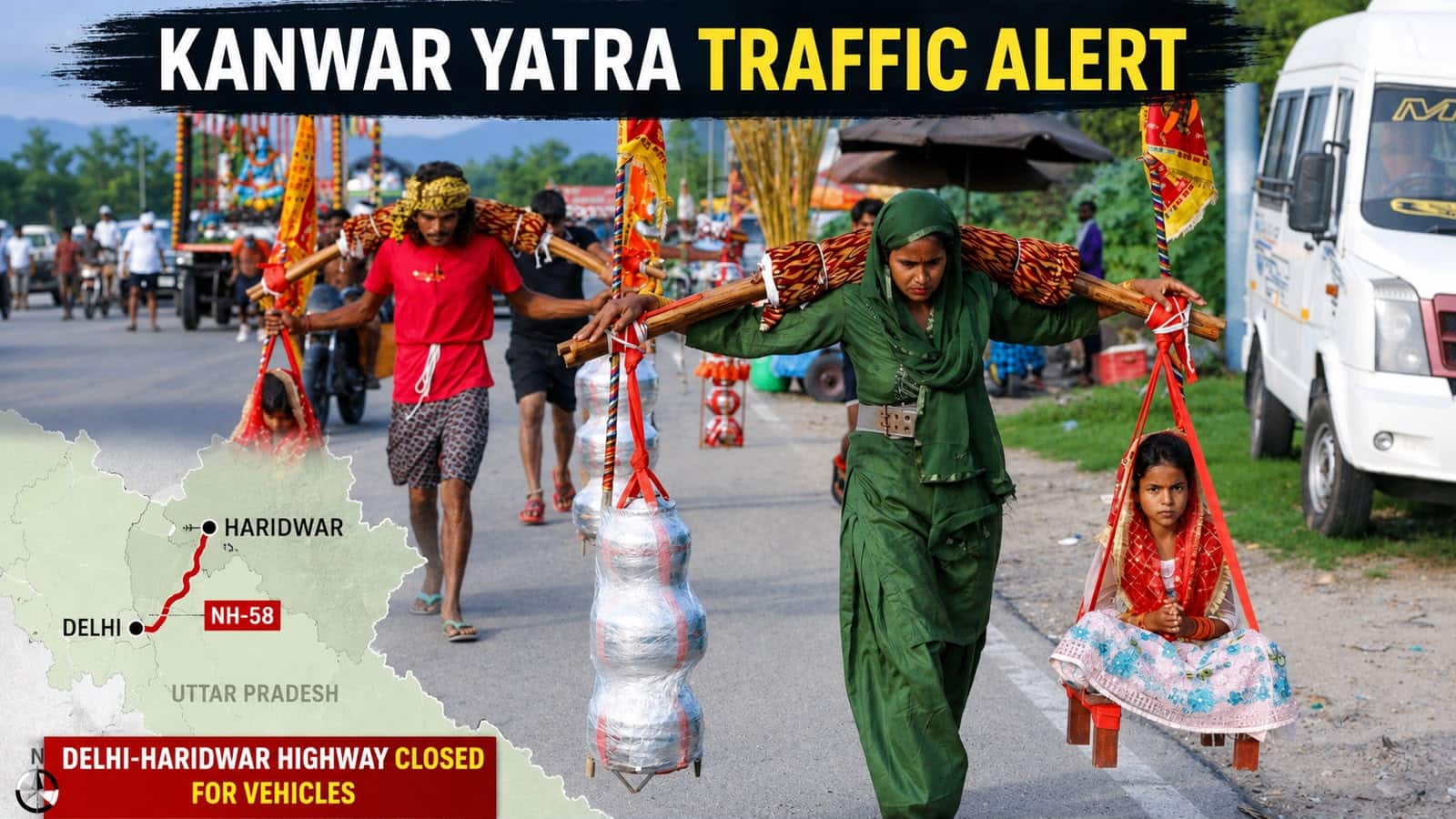 Kanwar yatra traffic alert: Delhi-Haridwar Highway closed for vehicles; full plan inside