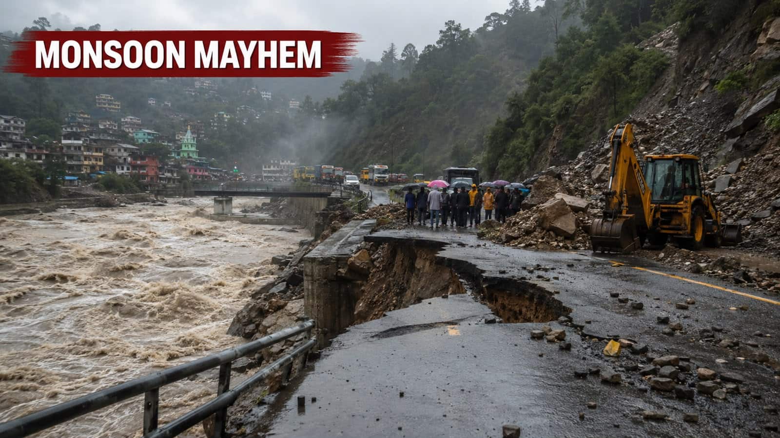 Monsoon mayhem: Rivers breach danger marks in Gujarat, 102 roads blocked in Himachal as rain wreaks havoc