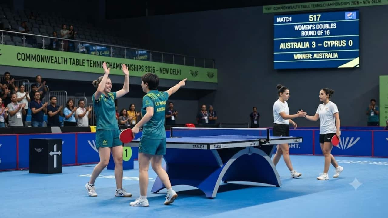 CTTC 2026: Australia dominates Cyprus 3-0 in Women's Doubles at Commonwealth Table Tennis 2026