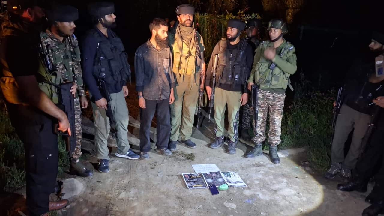 Man held with grenade, anti-national posters in Pulwama; another arrested in Baramulla