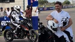 MS Dhoni rides superbike at Madras International Circuit, Video goes viral