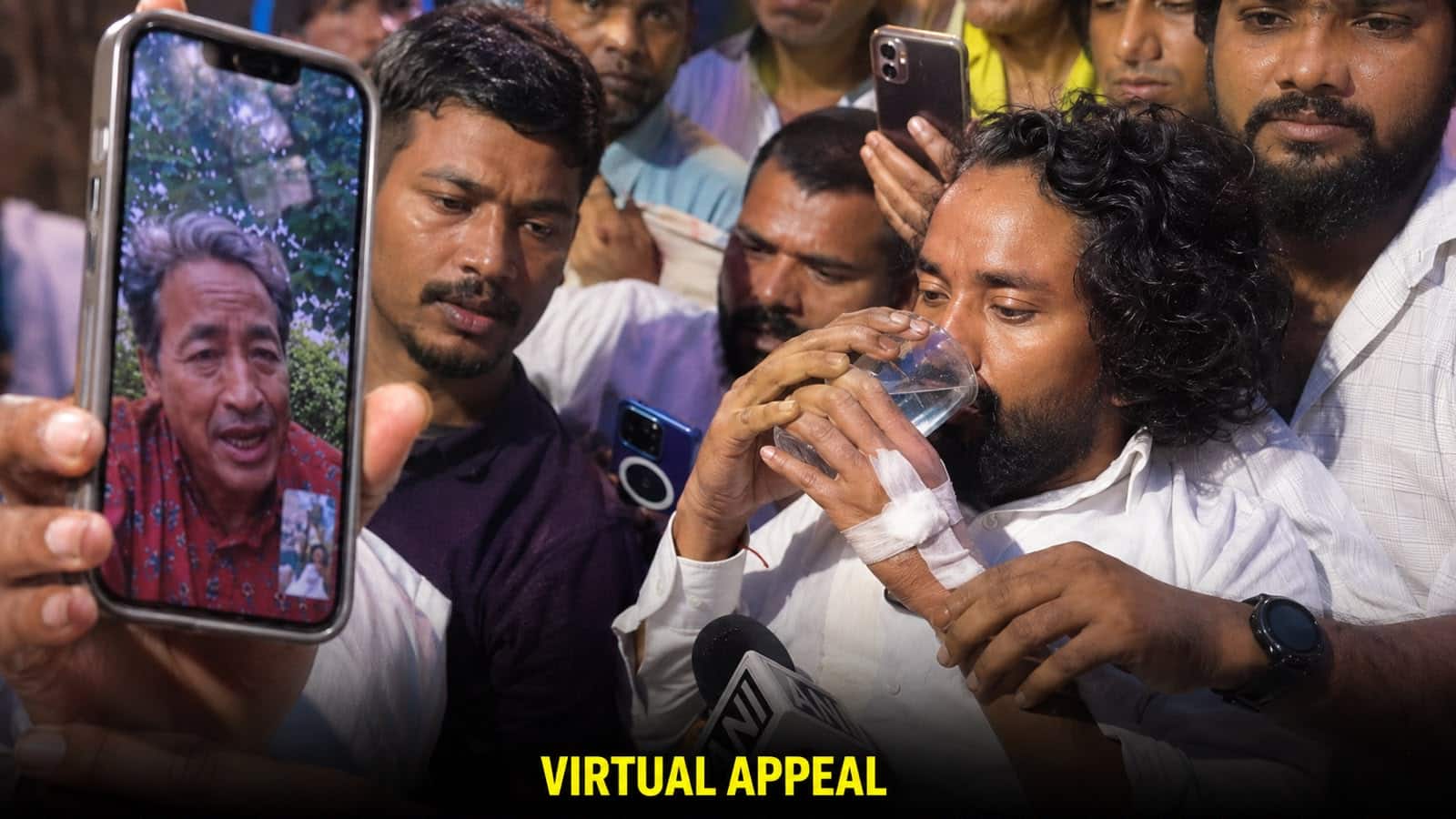 Jharkhand student protest: Fasting activist Devendra Mahto drinks water after personal appeal by Sonam Wangchuk | VIDEO