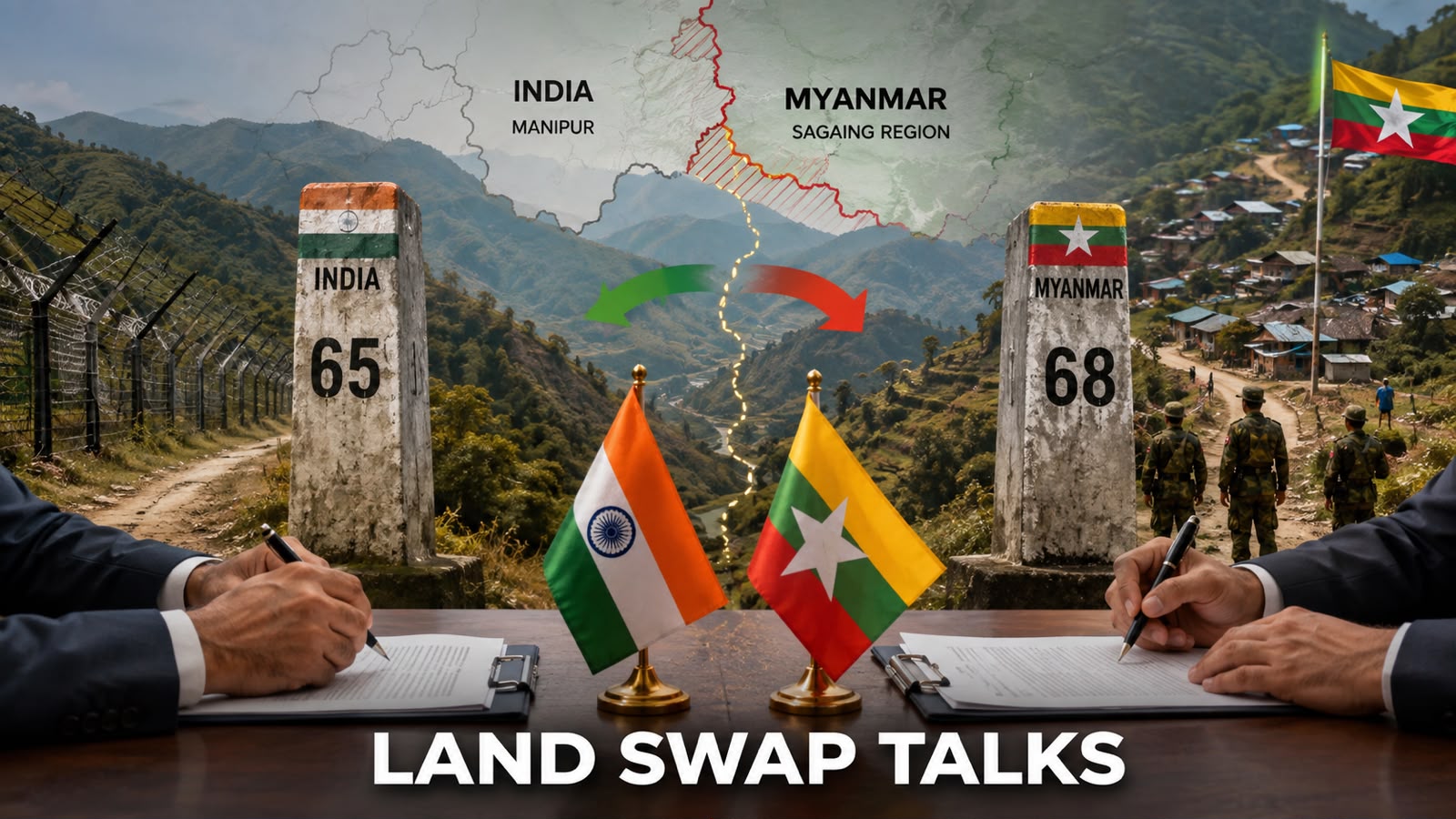 India to exchange territory with Myanmar? MEA addresses proposed land swap along Manipur border India to exchange territory with Myanmar? MEA addresses proposed land swap along Manipur border