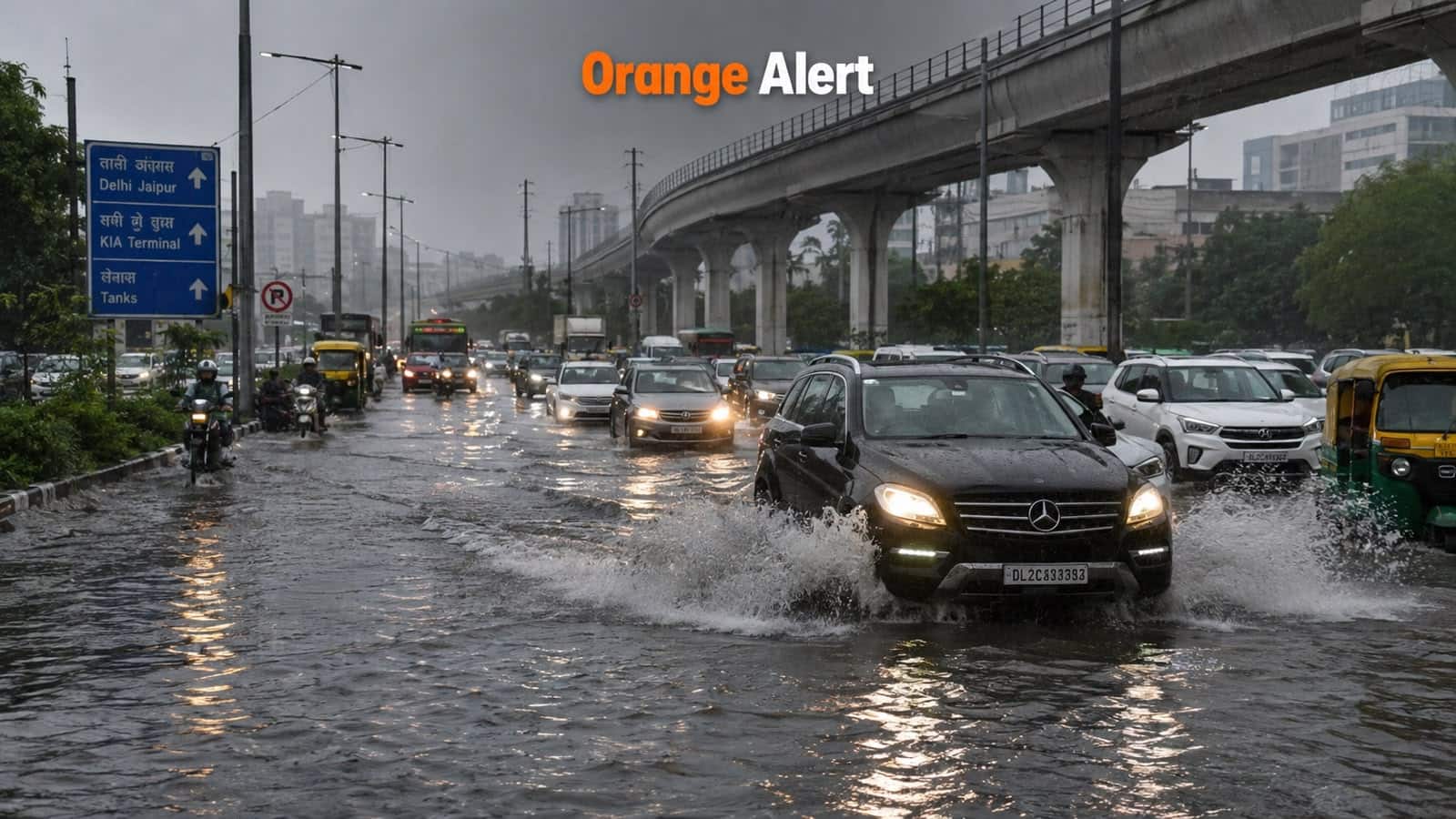 Delhi rain today: IMD issues orange alert for Delhi-NCR; expressway traffic snarls and WFH advisory in Gurugram