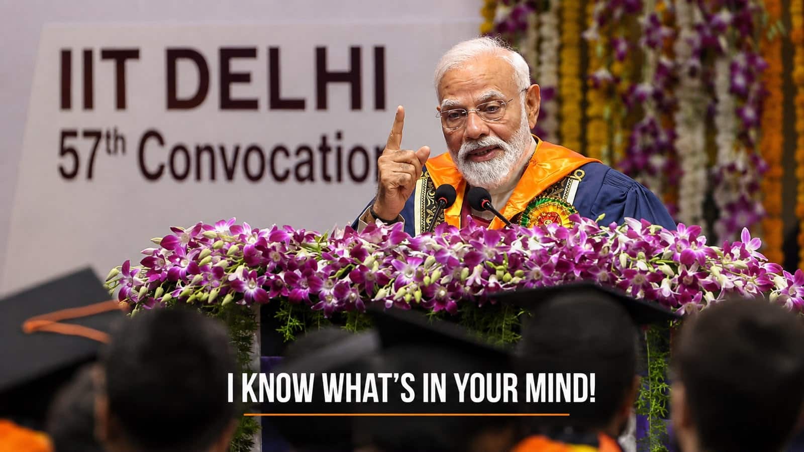 PM Modi at IIT Delhi: `I`m no Baba Bageshwar, but I know what`s in your mind!` PM jokes with graduates