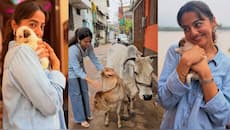 Helly Shah takes holy dip in Narmada while shooting in Narmadapuram