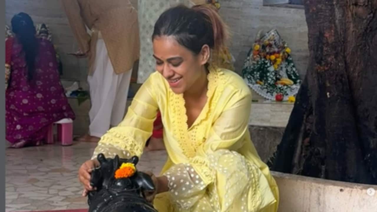 Nia Sharma shares glimpse of her Sawan ritual, whispers wish in Nandi’s ears