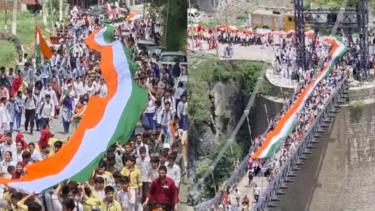 Har Ghar Tiranga in J&K: 1.3-km flag march in Ramban and high-altitude rallies mark 80th Independence Day