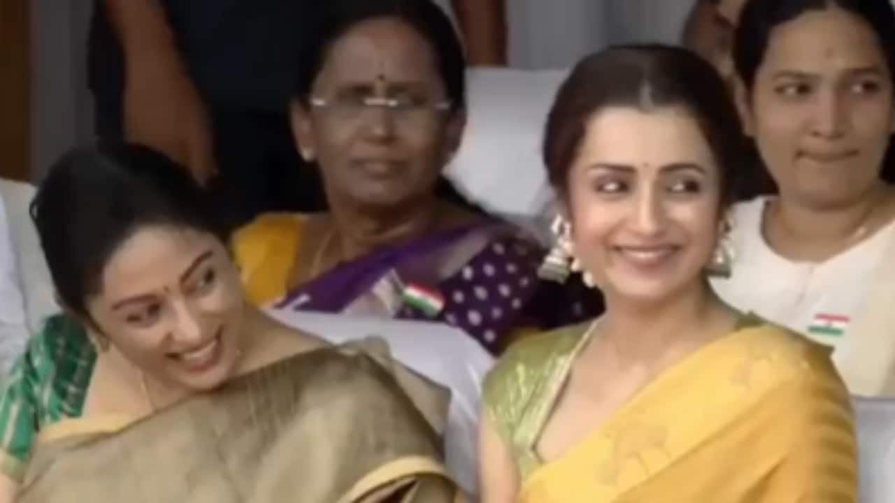 Independence Day 2026: Trisha Krishnan sits with CM Vijay's parents at Chennai flag hoisting event | WATCH