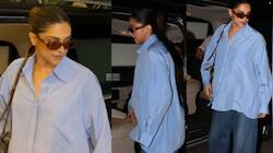Pregnant Deepika Padukone spotted at Mumbai airport; Ranveer Singh accompanies expectant mom
