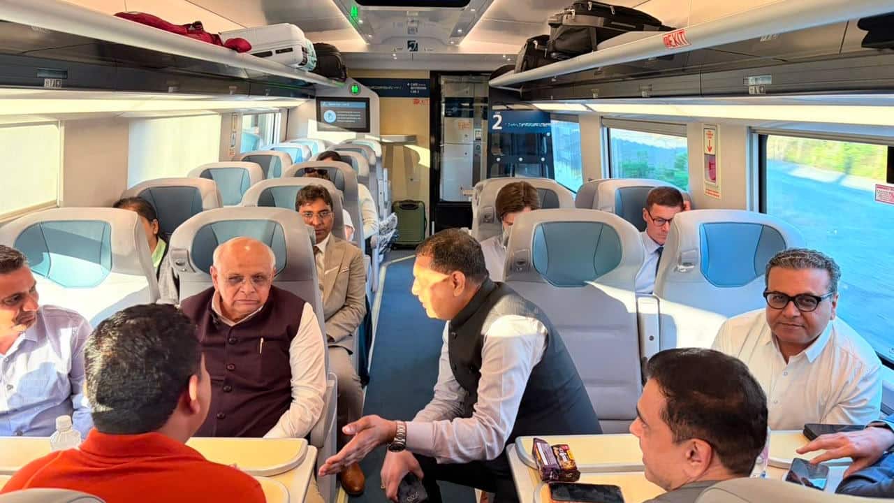 Gujarat CM Bhupendra Patel takes train from Washington DC to New York on his US visit for 11th VGGS Roadshow