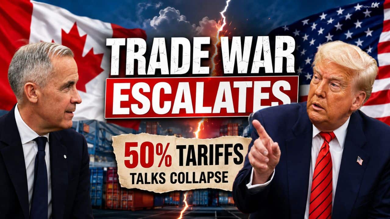 US-Canada trade war: Mark Carney halts talks after US imposes 50% tariffs