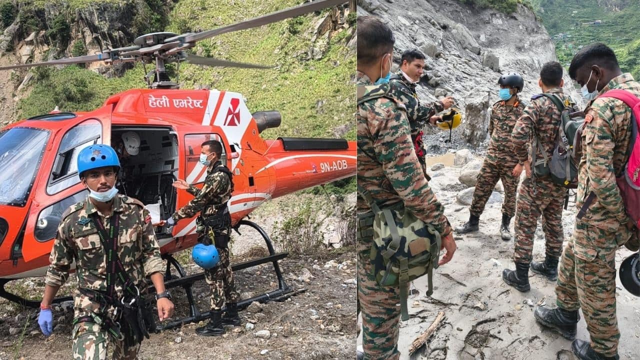 Indian army team joins Nepali army in high-altitude tunnel search & rescue operation in Chilime and Langtang area
