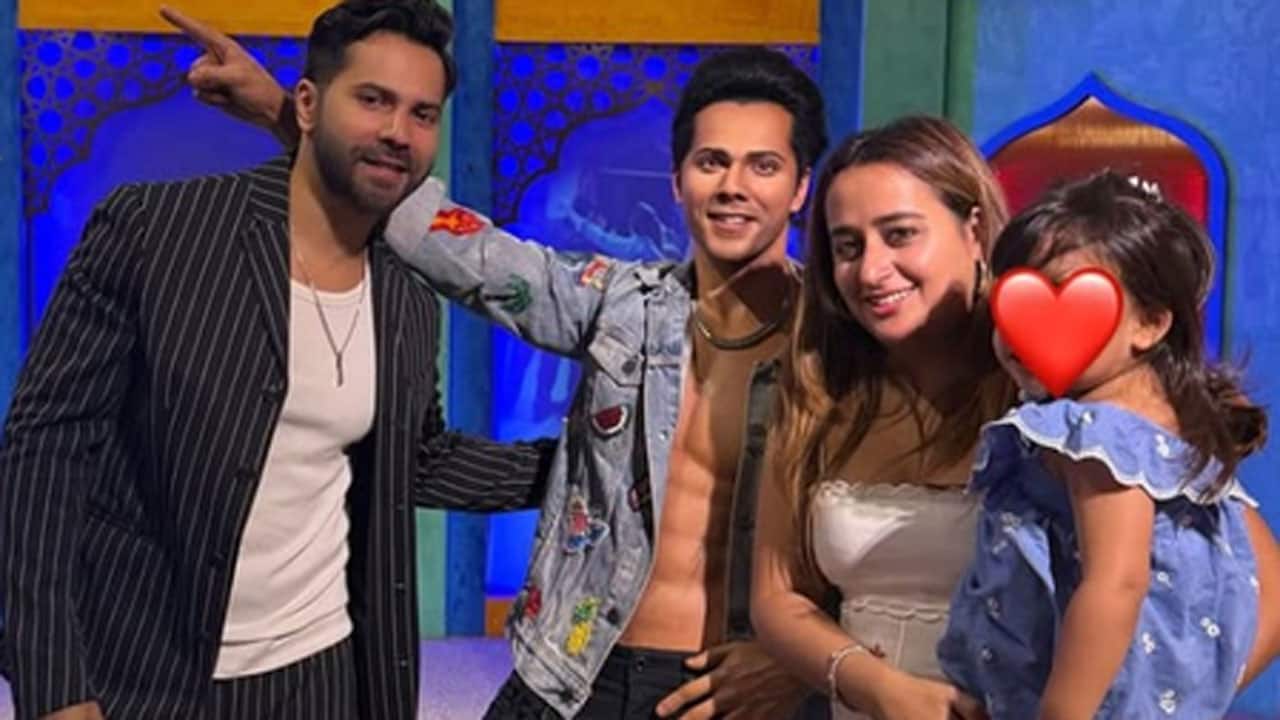 Varun Dhawan unlocks his 'core memory', shows wife Natasha and daughter Lara his wax statue at Madame Tussauds